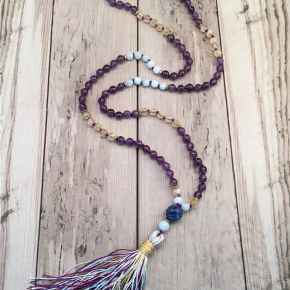 HAPPINESS and RADIANCE Gemstone meditation mala - Picture 3 of 5